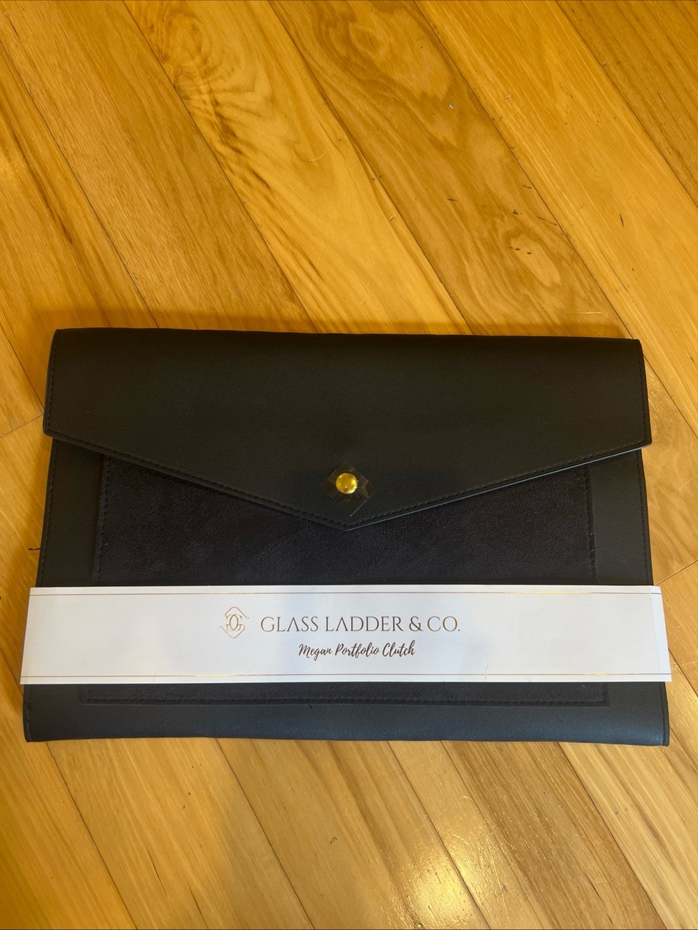 Black Portfolio Clutch- New- Glass Ladder & Co